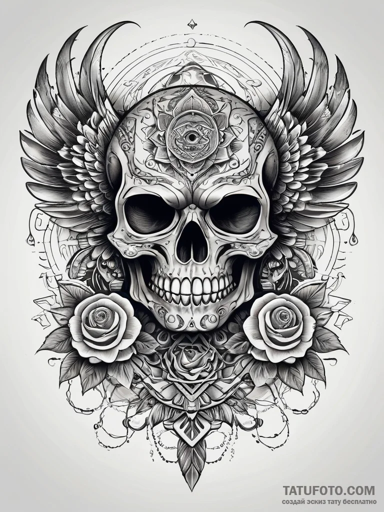 Quetzalcoatl, the feathered serpent, in fligh... - эскиз тату (№1751295427_0, 30.06.2025 14:57) — Tatufoto.com