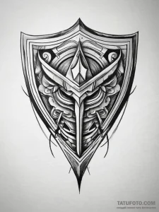 Shield, bearing a simple, meaningful charge (... - эскиз тату (№1751295490_0, 30.06.2025 14:58) — Tatufoto.com