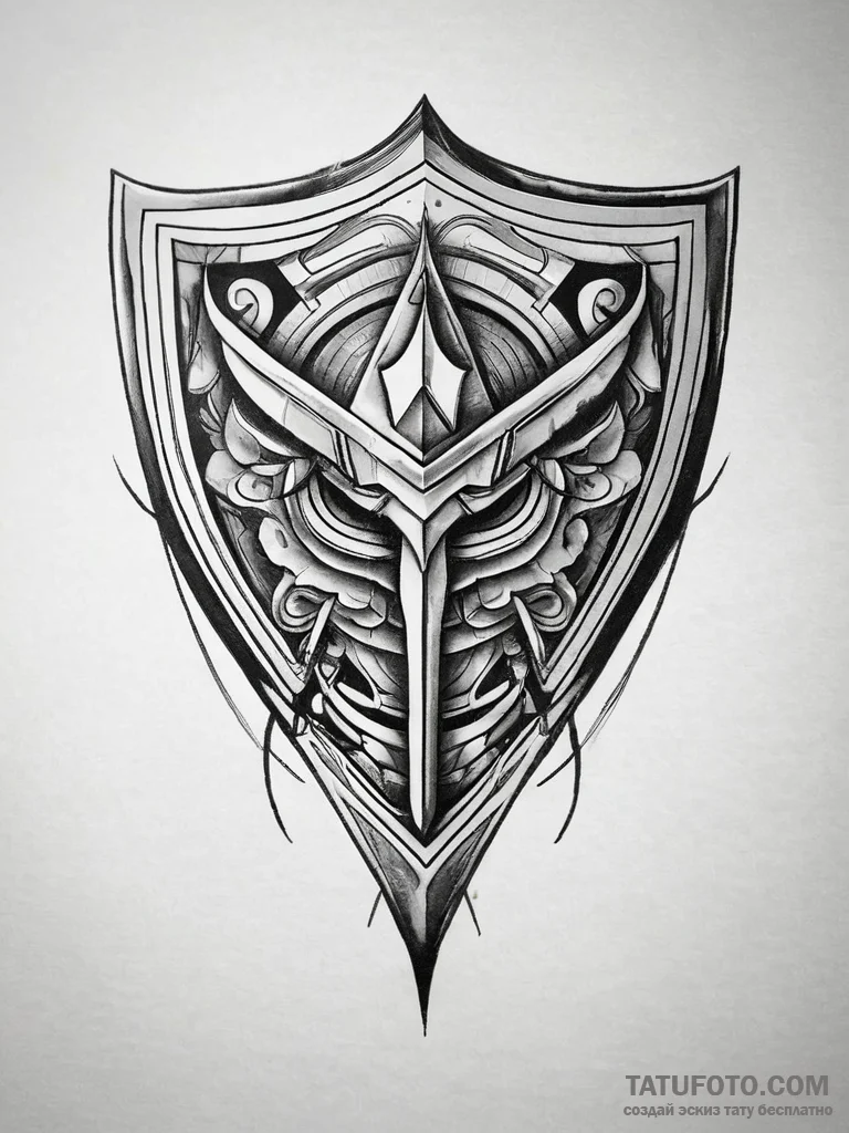 Shield, bearing a simple, meaningful charge (... - эскиз тату (№1751295490_0, 30.06.2025 14:58) — Tatufoto.com