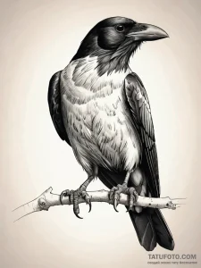 A taxidermy crow, tattoo flash sheet design,... - эскиз тату (№1751296263_0, 30.06.2025 15:11) — Tatufoto.com