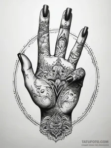 'ok' hand sign gesture, outline, tattoo sketc... - эскиз тату (№1751296452_0, 30.06.2025 15:14) — Tatufoto.com