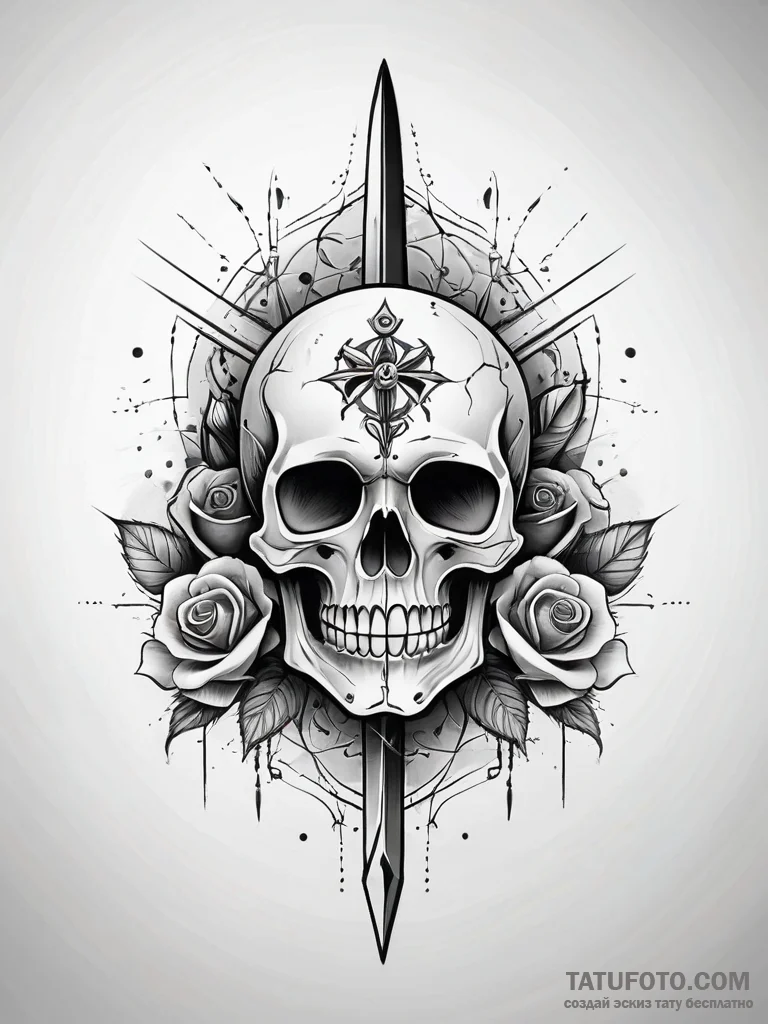 Hidden blade beneath shattered spire, artisti... - эскиз тату (№1751297878_0, 30.06.2025 15:37) — Tatufoto.com