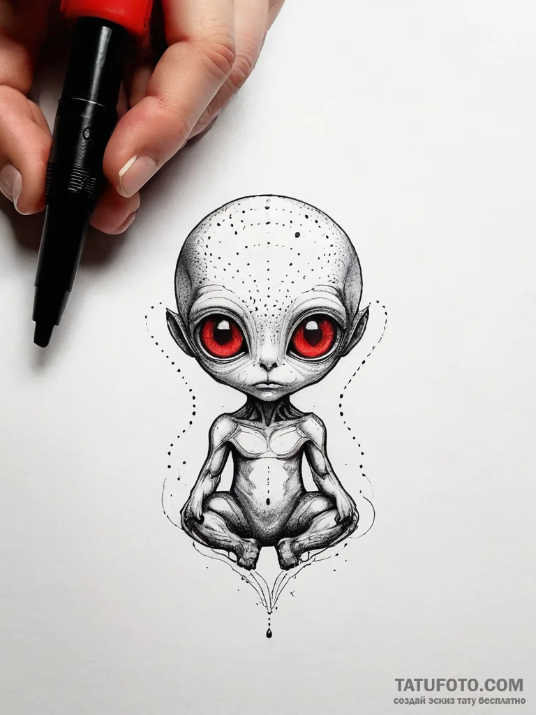 Ultrasound image of a baby, but it's a tiny,... - эскиз тату (№1751298087_0, 30.06.2025 15:41) — Tatufoto.com