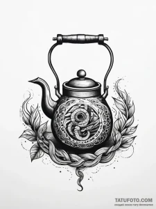 Kettle coiled with serpents, tattoo flash she... - эскиз тату (№1751300684_0, 30.06.2025 16:24) — Tatufoto.com