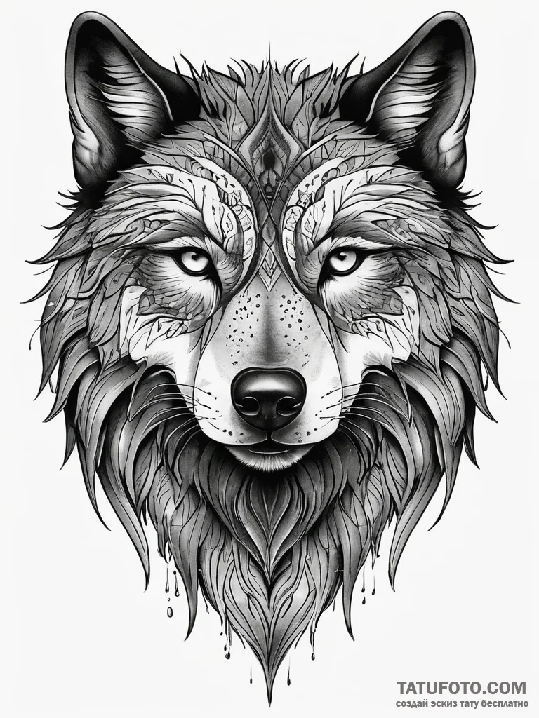 Black wolf with molten core, tattoo drawing o... - эскиз тату (№1751300811_0, 30.06.2025 16:26) — Tatufoto.com