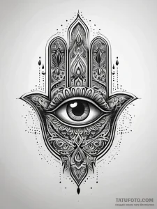 Hamsa hand with an eye that weeps starlight,... - эскиз тату (№1751300938_0, 30.06.2025 16:28) — Tatufoto.com