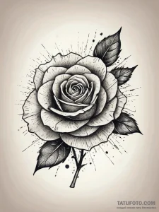 Atomic rose shattered, tattoo sketch design,... - эскиз тату (№1751301001_0, 30.06.2025 16:30) — Tatufoto.com