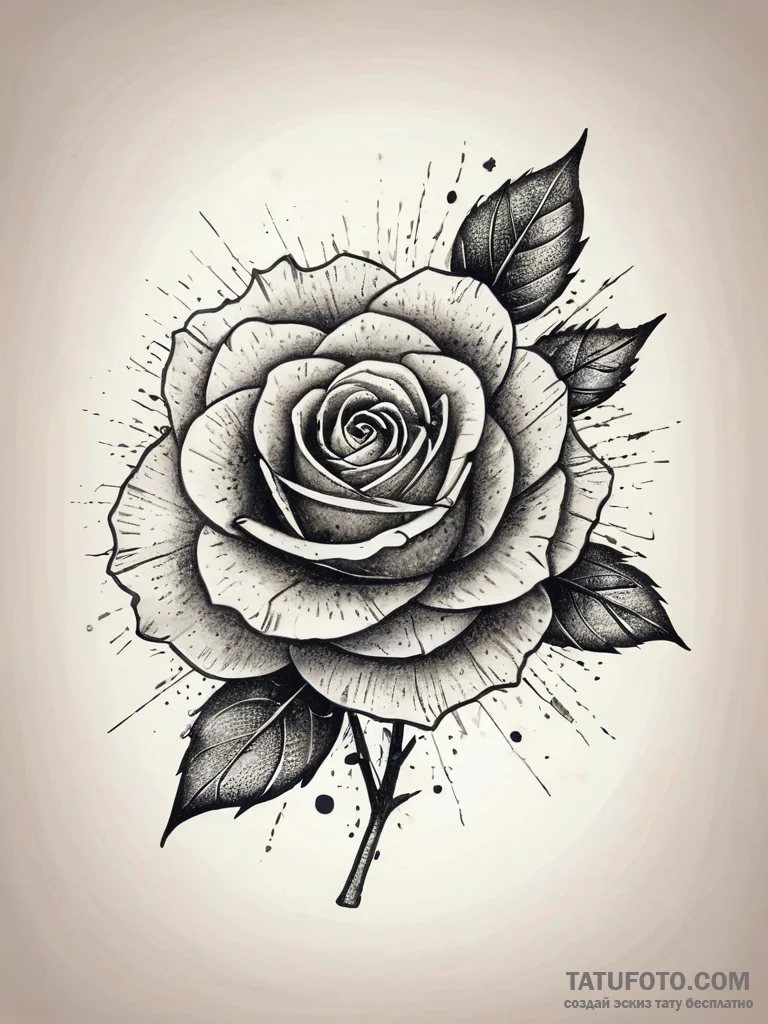 Atomic rose shattered, tattoo sketch design,... - эскиз тату (№1751301001_0, 30.06.2025 16:30) — Tatufoto.com