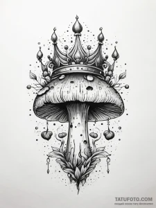 Mushroom bloom devouring crown, concept art f... - эскиз тату (№1751303232_0, 30.06.2025 17:07) — Tatufoto.com