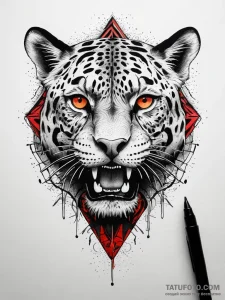 Jaguar eye beneath shattered gate, ink illust... - эскиз тату (№1751303488_0, 30.06.2025 17:11) — Tatufoto.com