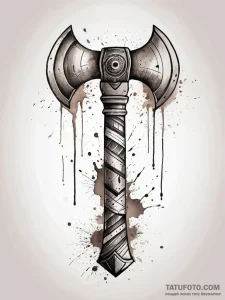 Ogre sharpening a massive, crude axe, tattoo... - эскиз тату (№1751303676_0, 30.06.2025 17:14) — Tatufoto.com