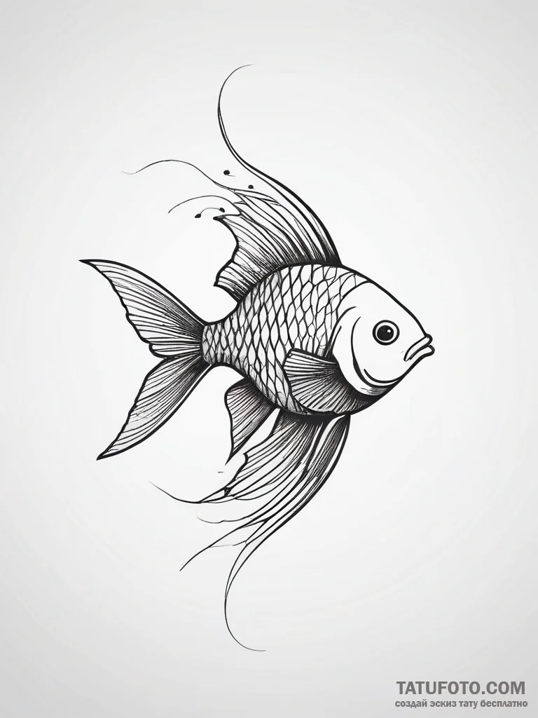 Fish - эскиз тату (№1751304217_0, 30.06.2025 17:23) — Tatufoto.com