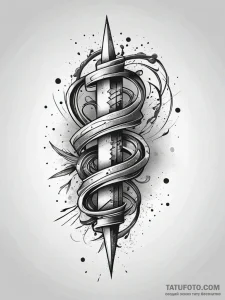 Barbed spiral wrapping blade, tattoo flash sh... - эскиз тату (№1751304538_0, 30.06.2025 17:28) — Tatufoto.com