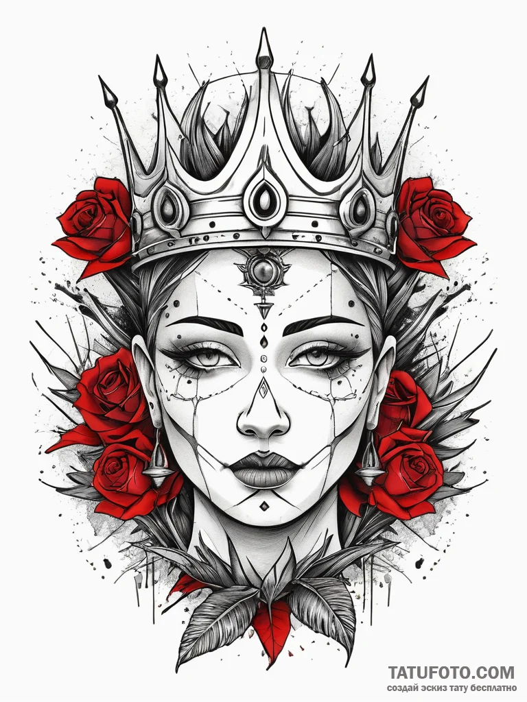 Ivory blade crowned in thorns, artistic tatto... - эскиз тату (№1751305178_0, 30.06.2025 17:39) — Tatufoto.com