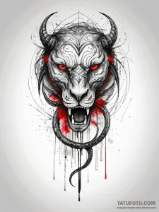 Clawed serpent tearing through veil, artistic... - эскиз тату (№1751306900_0, 30.06.2025 18:08) — Tatufoto.com