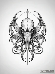 Cthulhu - эскиз тату (№1751307025_0, 30.06.2025 18:10) — Tatufoto.com