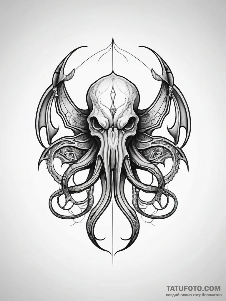 Cthulhu - эскиз тату (№1751307025_0, 30.06.2025 18:10) — Tatufoto.com