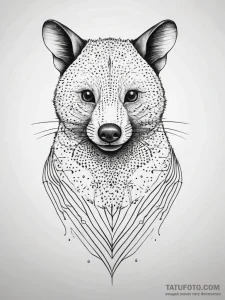 Possum, artistic tattoo sketch, bold outlines... - эскиз тату (№1751307919_0, 30.06.2025 18:25) — Tatufoto.com