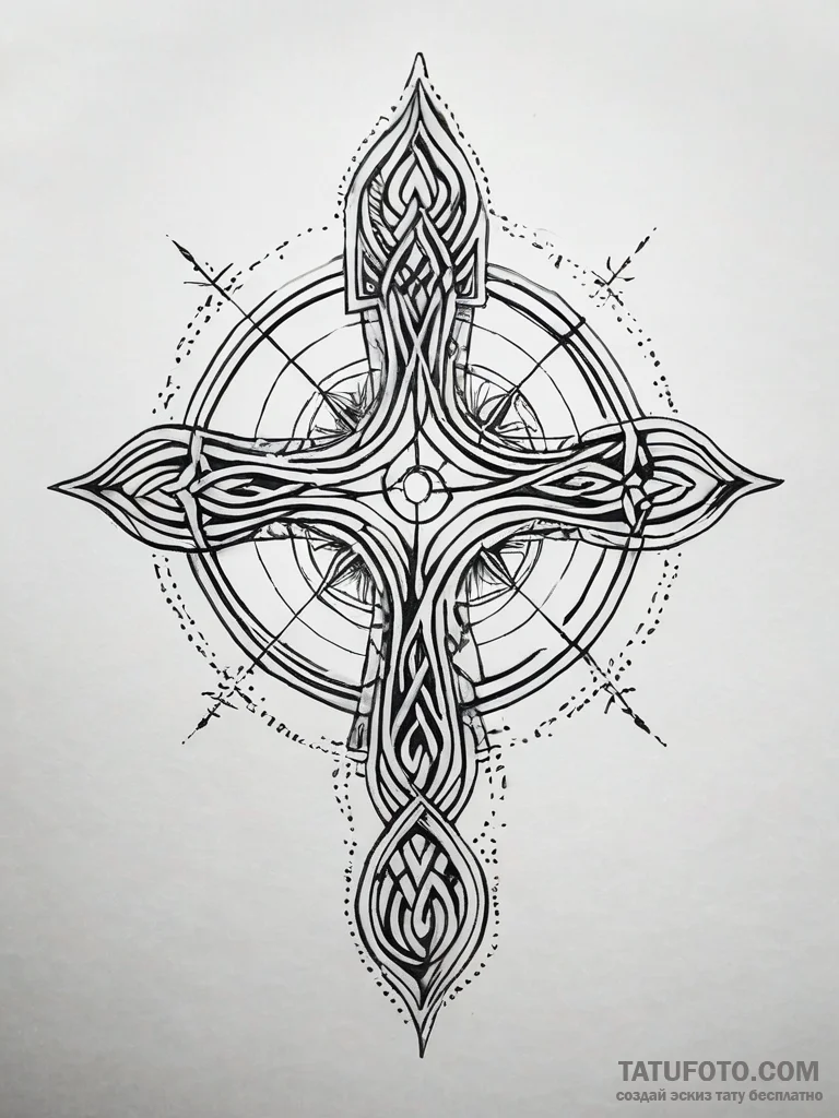 Norn (norse fate) cutting a single, golden th... - эскиз тату (№1751308112_0, 30.06.2025 18:28) — Tatufoto.com