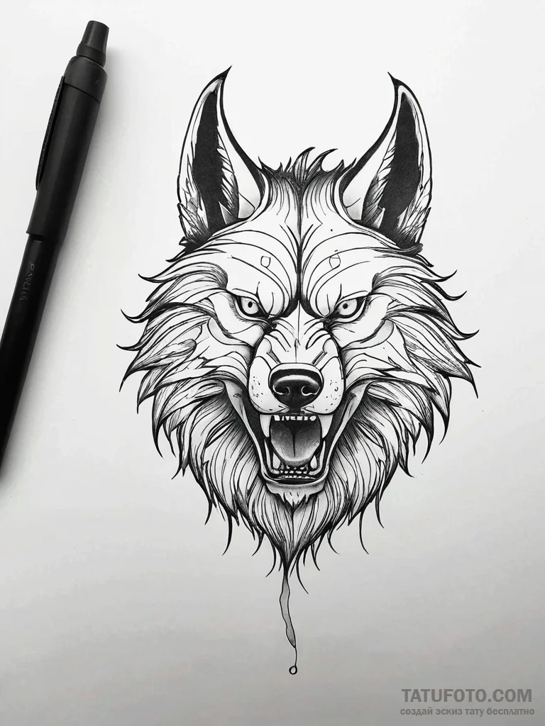 Werewolf - эскиз тату (№1751308174_0, 30.06.2025 18:29) — Tatufoto.com
