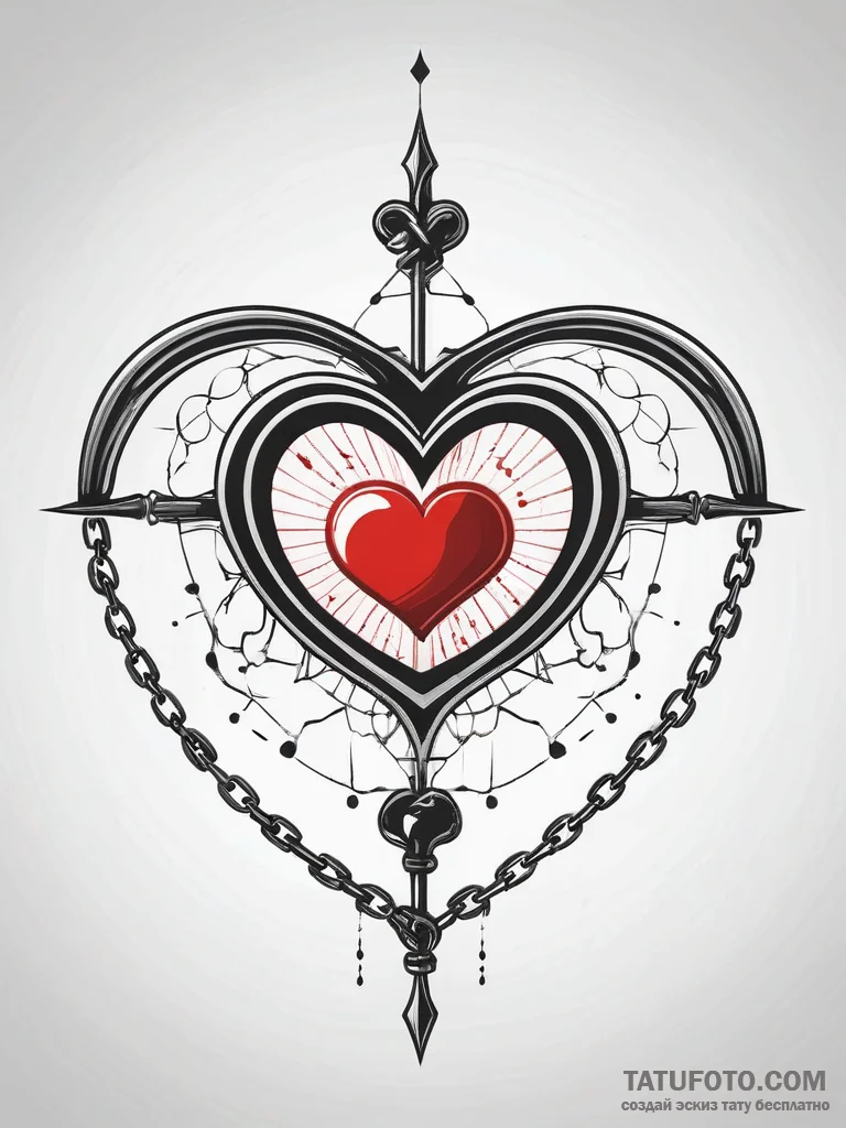Locked heart with bone chains, concept art fo... - эскиз тату (№1751310464_0, 30.06.2025 19:07) — Tatufoto.com