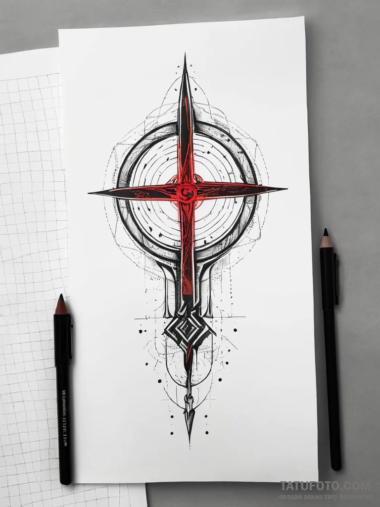Pendulum runes glowing faintly, concept art f... - эскиз тату (№1751313152_0, 30.06.2025 19:52) — Tatufoto.com
