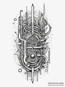 Earthworm tunneling through a motherboard, ta... - эскиз тату (№1751313215_0, 30.06.2025 19:53) — Tatufoto.com