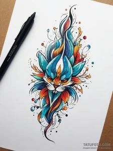 Royal banner torn by wind, tattoo line art, d... - эскиз тату (№1751313278_0, 30.06.2025 19:54) — Tatufoto.com