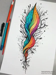 Pike haft wrapped in roots, tattoo line art,... - эскиз тату (№1751314232_0, 30.06.2025 20:10) — Tatufoto.com