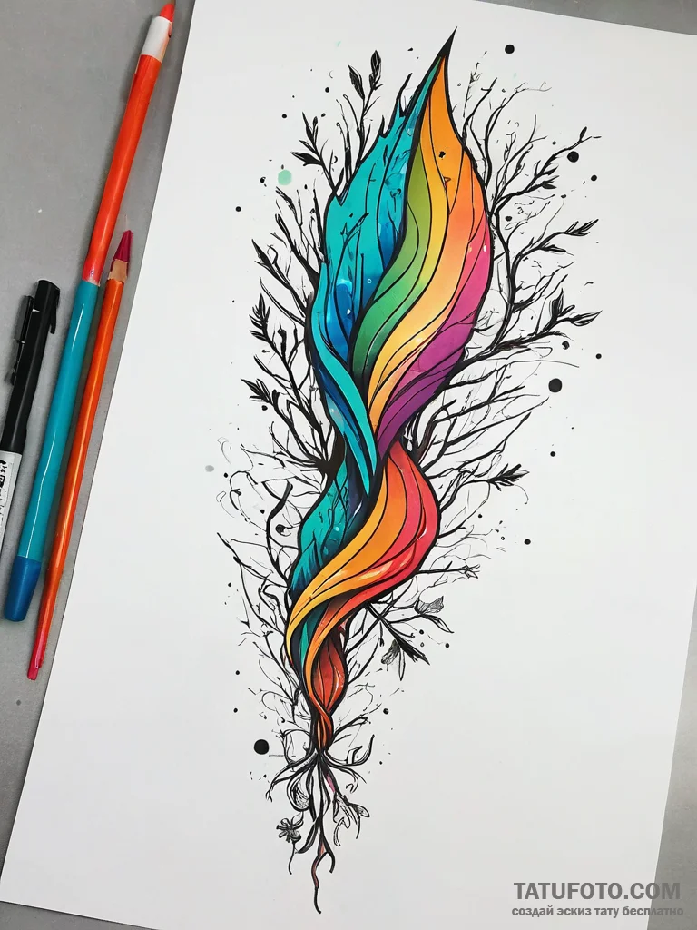 Pike haft wrapped in roots, tattoo line art,... - эскиз тату (№1751314232_0, 30.06.2025 20:10) — Tatufoto.com