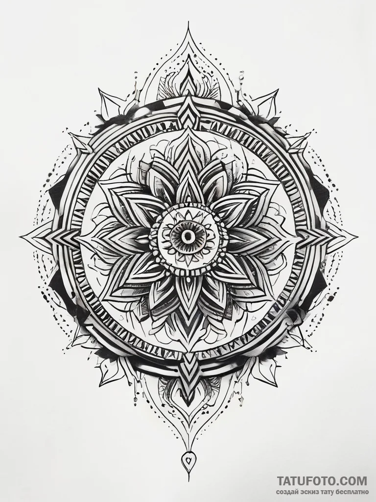 L, ink illustration for tattoo, geometric tat... - эскиз тату (№1751314356_0, 30.06.2025 20:12) — Tatufoto.com