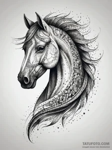 Nightmare (demon horse) with flaming hooves,... - эскиз тату (№1751314481_0, 30.06.2025 20:14) — Tatufoto.com