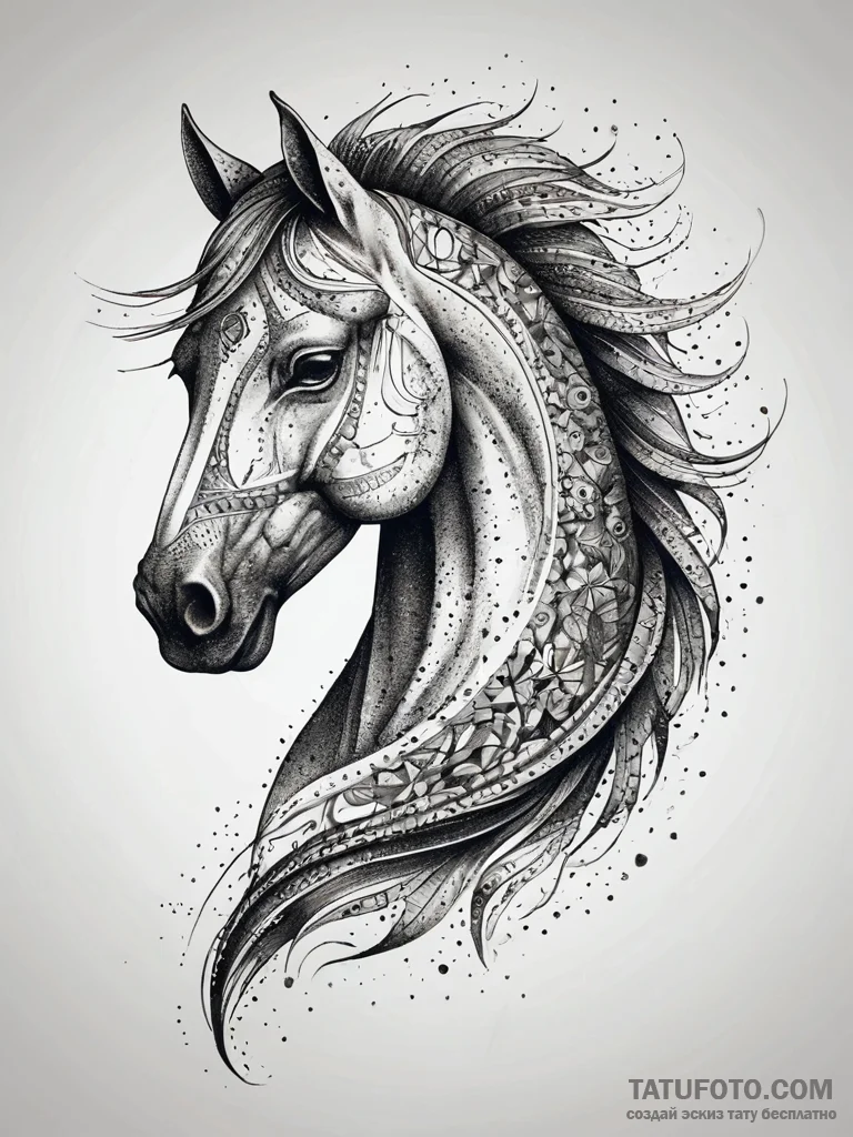Nightmare (demon horse) with flaming hooves,... - эскиз тату (№1751314481_0, 30.06.2025 20:14) — Tatufoto.com
