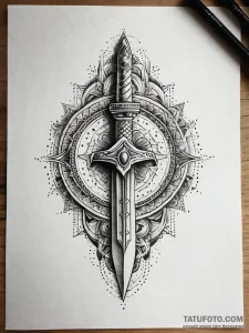 Dagger in ritual dagger ring, artistic tattoo... - эскиз тату (№1751314948_0, 30.06.2025 20:22) — Tatufoto.com