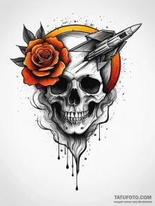 Satellite crashing to earth like a fiery mete... - эскиз тату (№1751315074_0, 30.06.2025 20:24) — Tatufoto.com