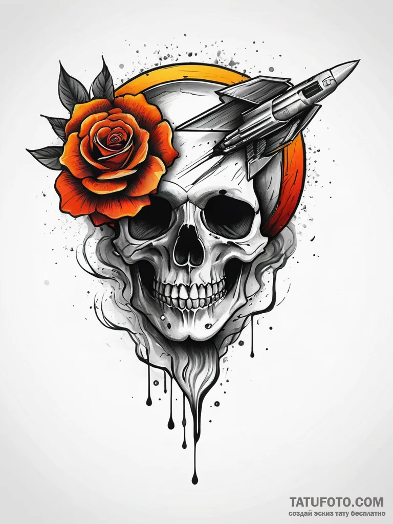 Satellite crashing to earth like a fiery mete... - эскиз тату (№1751315074_0, 30.06.2025 20:24) — Tatufoto.com