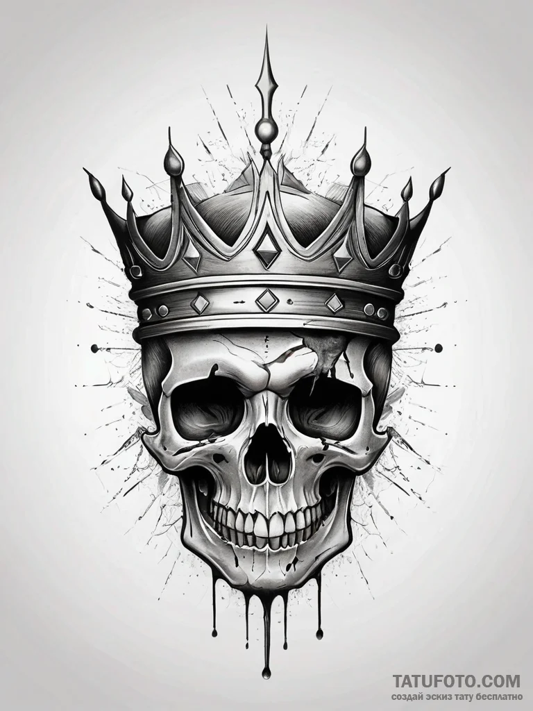 Queenр р†р вђљрівђћсћs crown cracked and blee... - эскиз тату (№1751315330_0, 30.06.2025 20:28) — Tatufoto.com