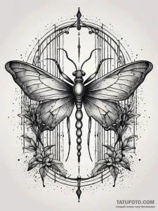 Mantis shadow within mirrored gate, tattoo li... - эскиз тату (№1751317876_0, 30.06.2025 21:11) — Tatufoto.com