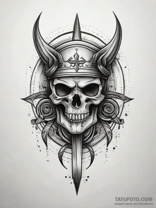 Apocalyptic blade bound to ancient curse, con... - эскиз тату (№1751317939_0, 30.06.2025 21:12) — Tatufoto.com