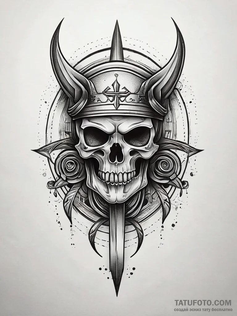 Apocalyptic blade bound to ancient curse, con... - эскиз тату (№1751317939_0, 30.06.2025 21:12) — Tatufoto.com