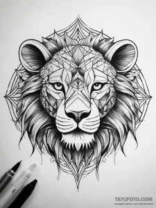 Lion, tattoo flash sheet design, clear image,... - эскиз тату (№1751318641_0, 30.06.2025 21:24) — Tatufoto.com