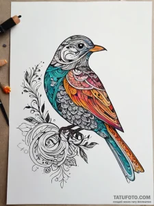 Bird, tattoo line art, minimalist approach, s... - эскиз тату (№1751319020_0, 30.06.2025 21:30) — Tatufoto.com