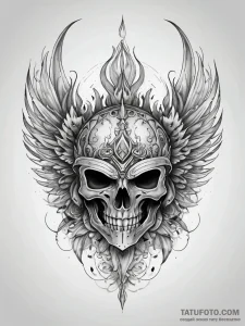 Angelic helm with flame crest, concept art fo... - эскиз тату (№1751319678_0, 30.06.2025 21:41) — Tatufoto.com