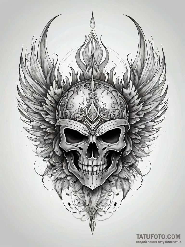 Angelic helm with flame crest, concept art fo... - эскиз тату (№1751319678_0, 30.06.2025 21:41) — Tatufoto.com
