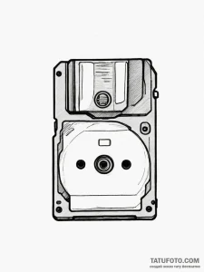 Floppy disk with label 'memories' or 'secrets... - эскиз тату (№1751325914_0, 30.06.2025 23:25) — Tatufoto.com