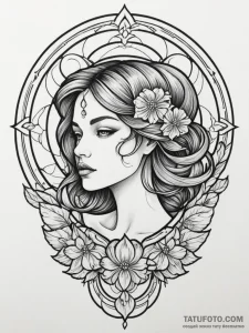 Target, tattoo drawing outline, on a clean wh... - эскиз тату (№1751326240_0, 30.06.2025 23:30) — Tatufoto.com