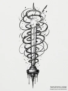 Tesla coil discharging arcs of lightning, art... - эскиз тату (№1751326786_0, 30.06.2025 23:39) — Tatufoto.com