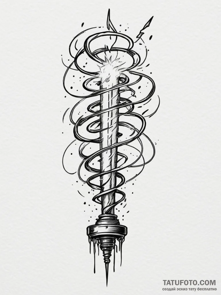 Tesla coil discharging arcs of lightning, art... - эскиз тату (№1751326786_0, 30.06.2025 23:39) — Tatufoto.com