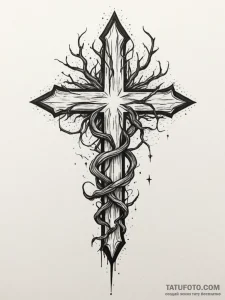 Wand of roots devouring starlight, tattoo lin... - эскиз тату (№1751327041_0, 30.06.2025 23:44) — Tatufoto.com
