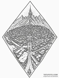 Microchip with pathways that look like an anc... - эскиз тату (№1751327259_0, 30.06.2025 23:47) — Tatufoto.com